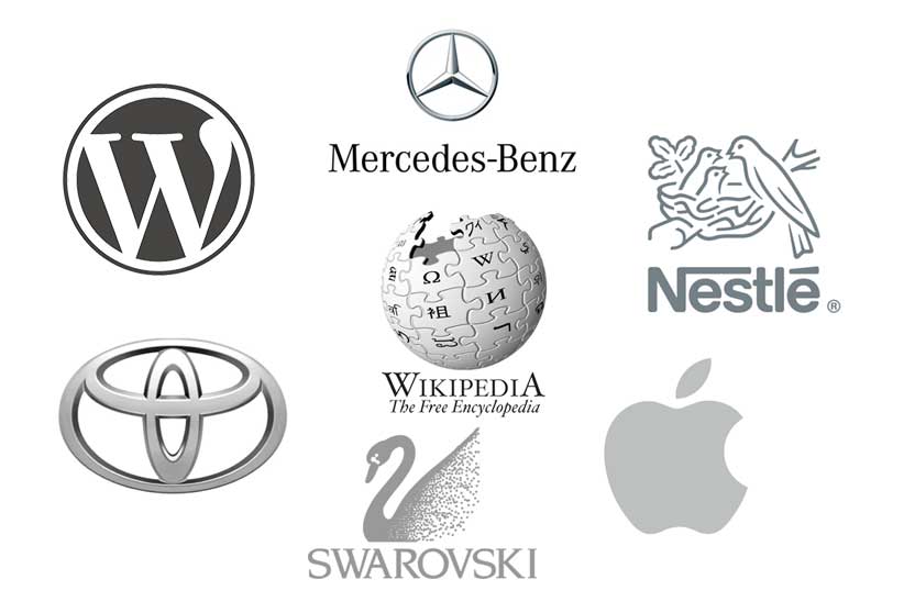 Businesses and brands that use gray in their logos and branding