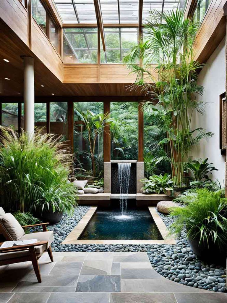 Big Atrium with water feature and high sealing