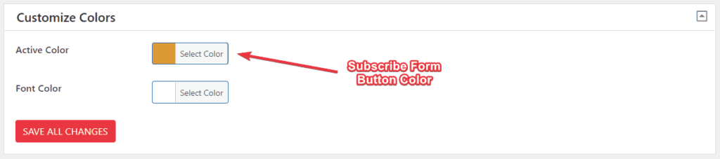CMP Subscribe Form Button Color