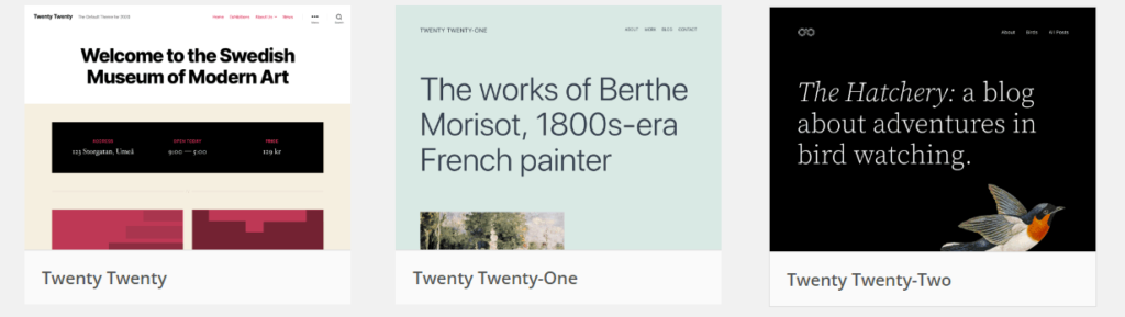 Twenty Twenty Themes That Are Available To Install In WordPress