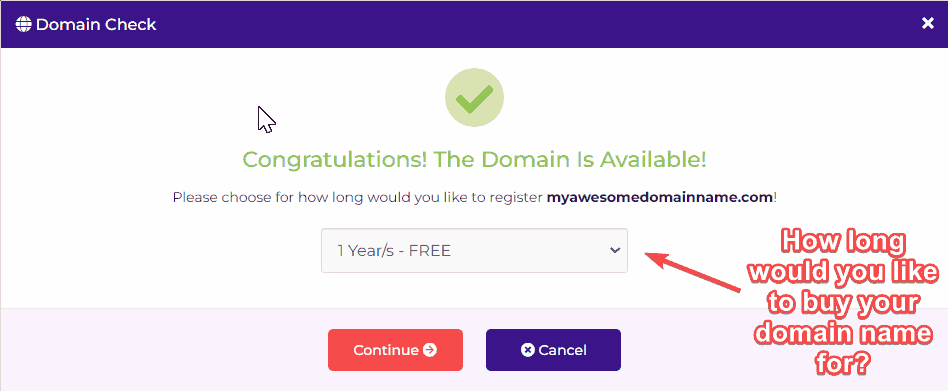 Confirm Domain Name Payment Term