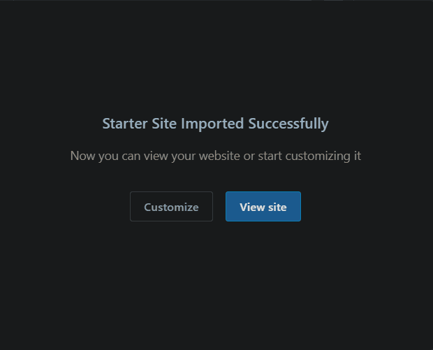 Blocksy Starter Site Has Been Successfully Installed