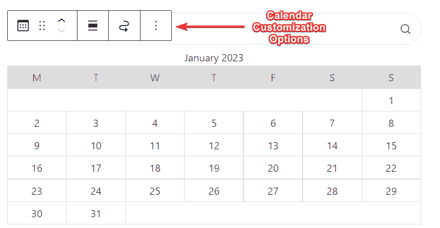 Calendar Widget Customization Options