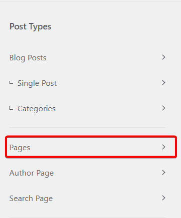 Blocksy Theme Pages Menu Item