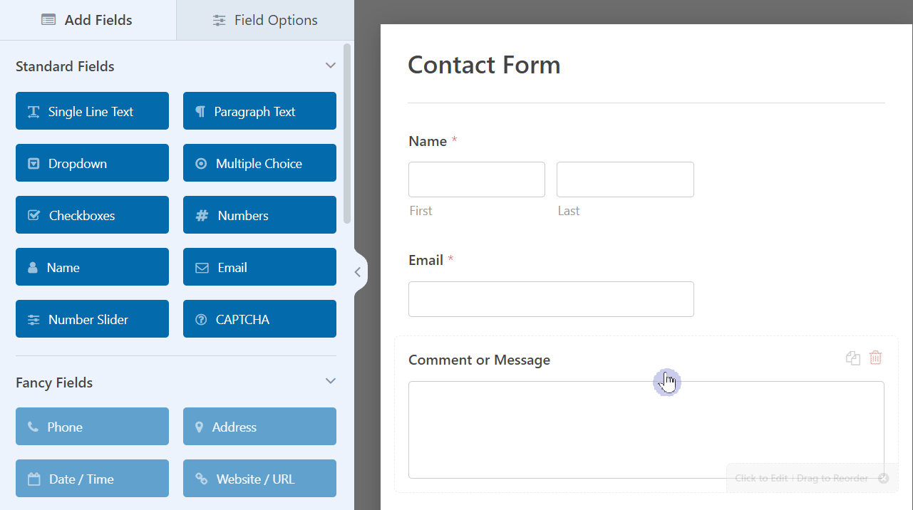 How to add a field to your contact form
