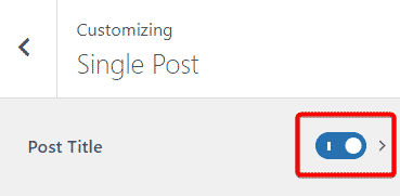 Post title toggle button