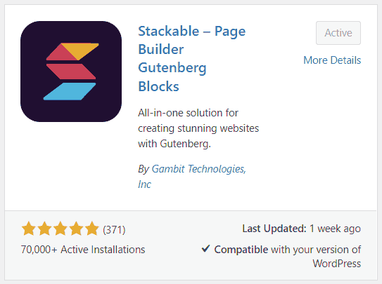 Stackable gutenberg blocks plugin