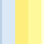 Blue and yellow color palettes with hex codes included