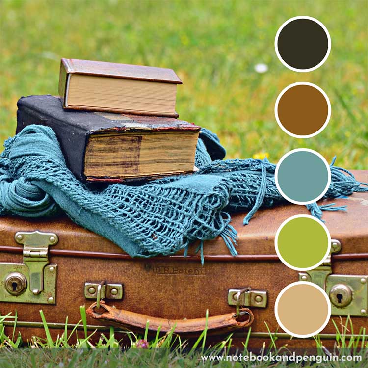 Blue, Brown and green color palette