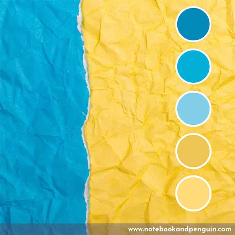 Bright and bold blue yellow color palette