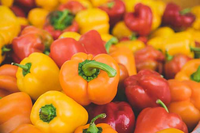 Bright Peppers With Energizing Colors