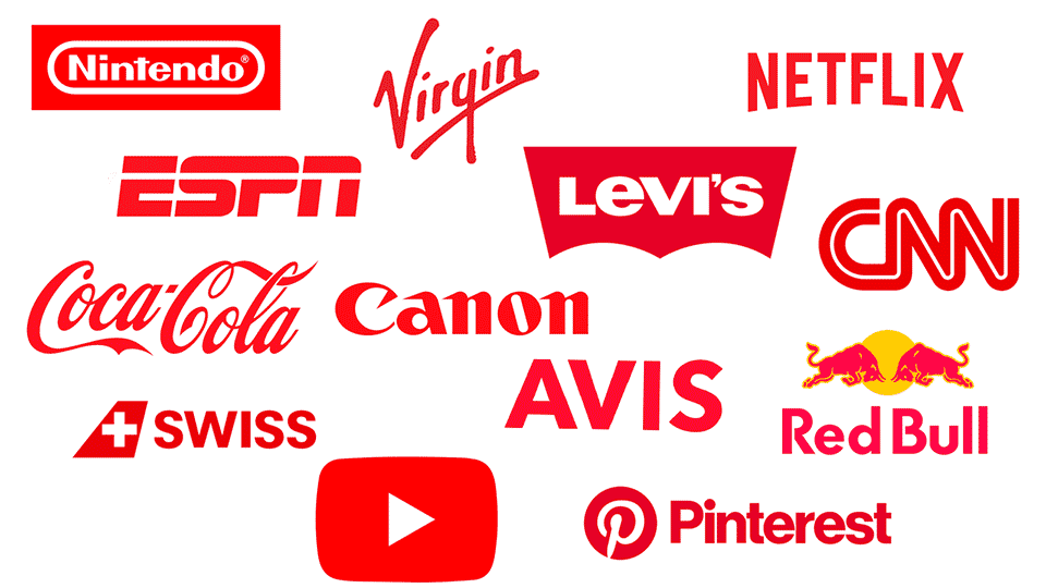Companies with red logos