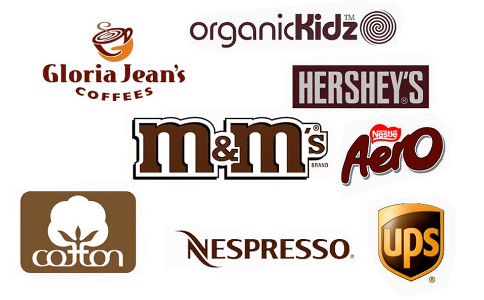 Businesses that use brown in their logos and branding