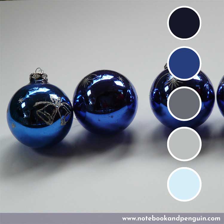 Dark blue, pastel blue and gray palette