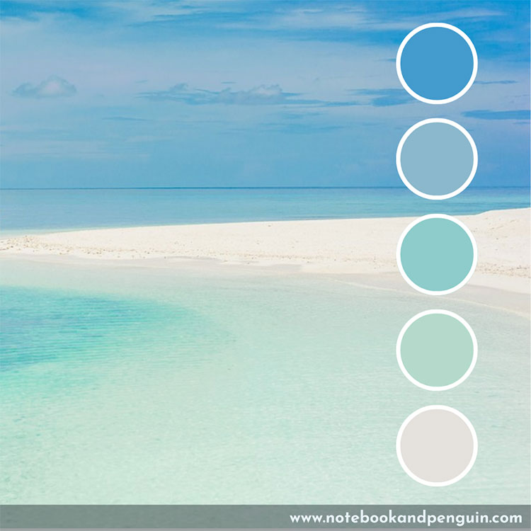 Ocean green and blue color palette