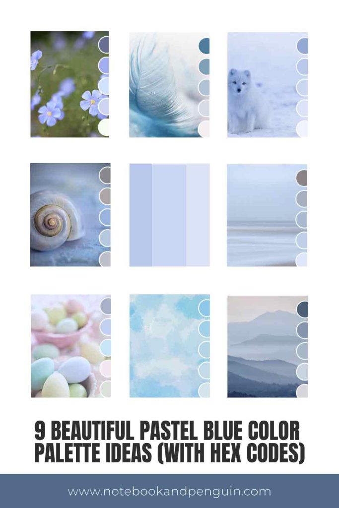 Pastel blue color palette ideas Pinterest pin