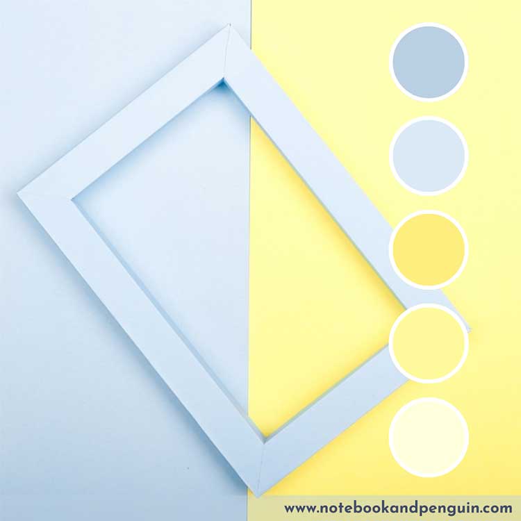 Pastel blue and pastel yellow color palette