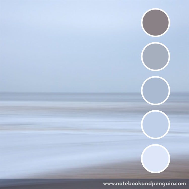 Seaside pastel blue palette with browns and grays