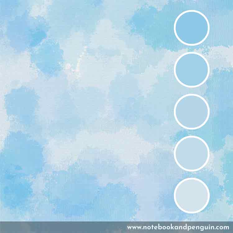 Sky blue color palette featuring pastel blues