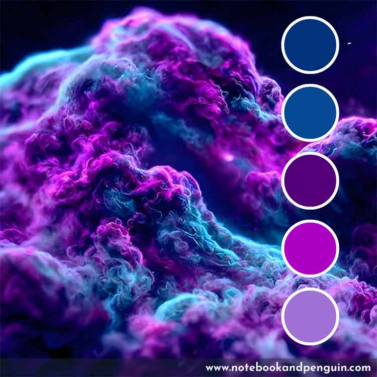 Deep purple and navy blue color scheme