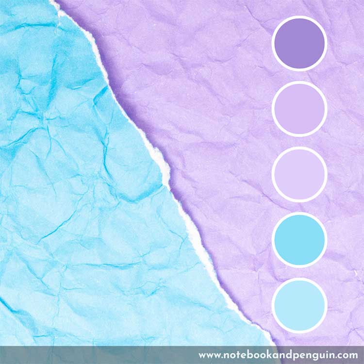 Blue and pastel purple palette