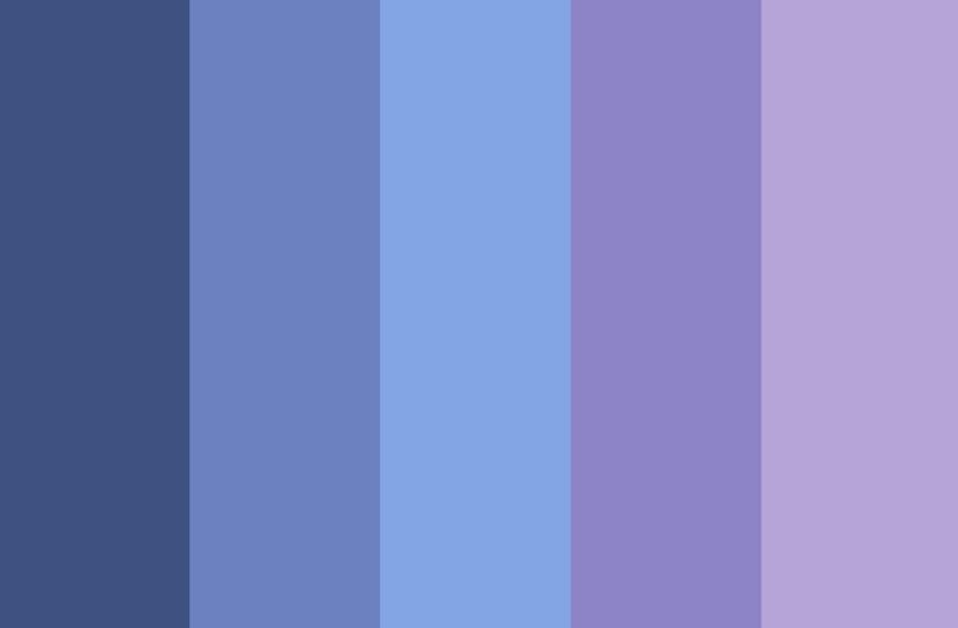 Blue and purple color palettes with hex codes