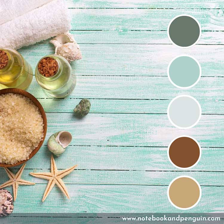 Teal and brown color palette