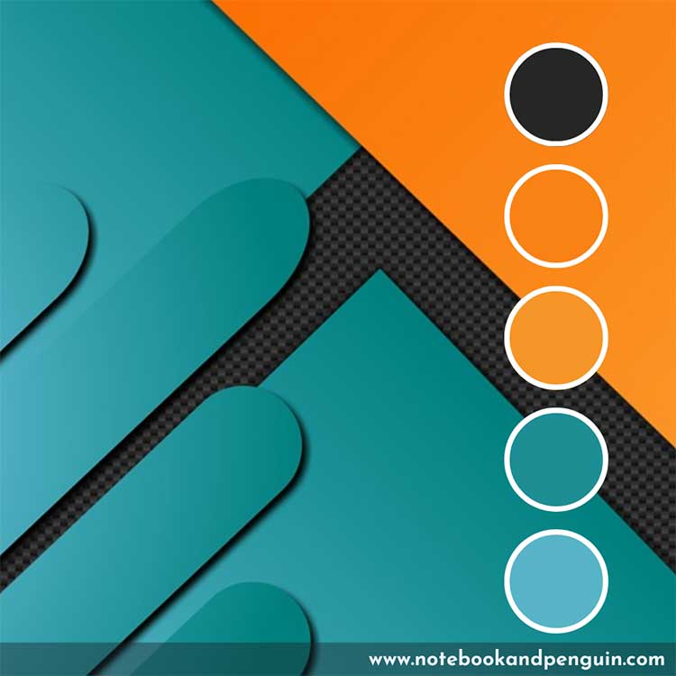 Corporate blue, teal and orange palette