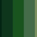 Dark green color palette collection with hex codes