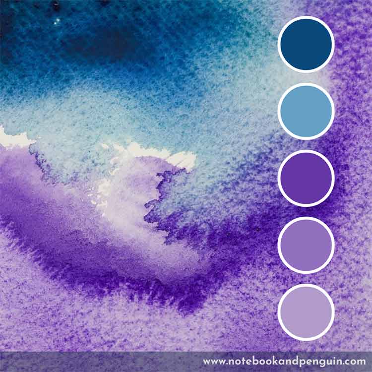 Deep purple color palette with blue accents