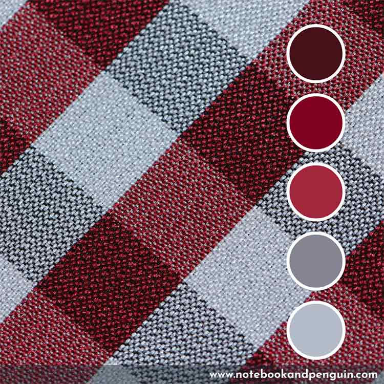 Burgundy and gray color palette