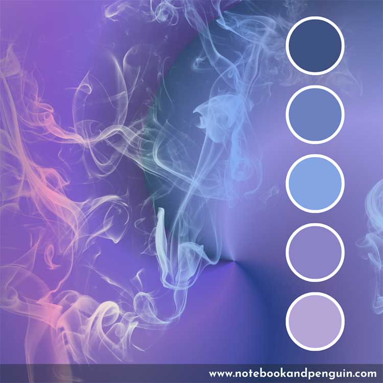Pastel blue and purple color scheme