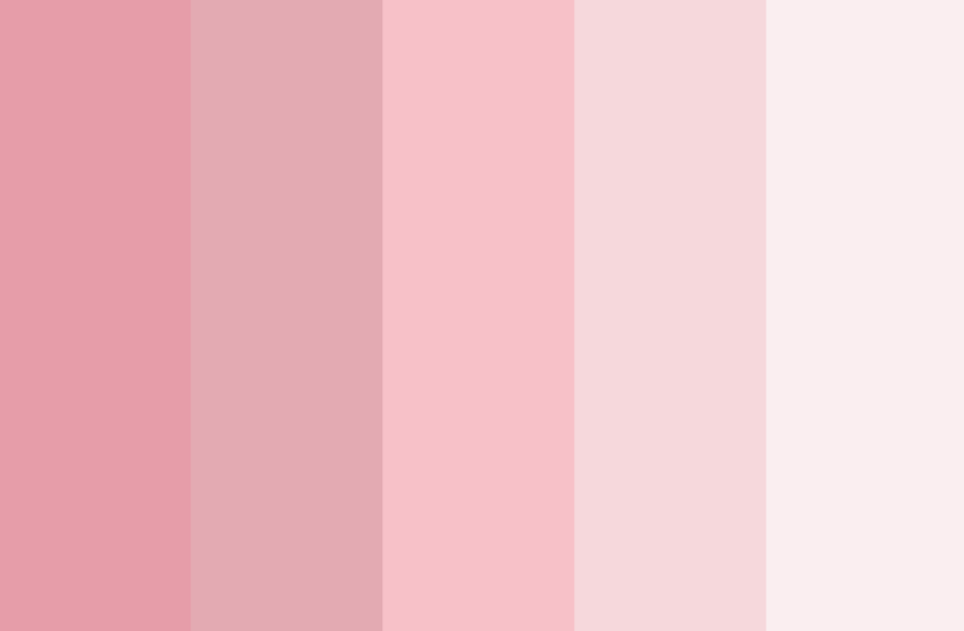 Pastel pink and light pink color palettes with hex codes