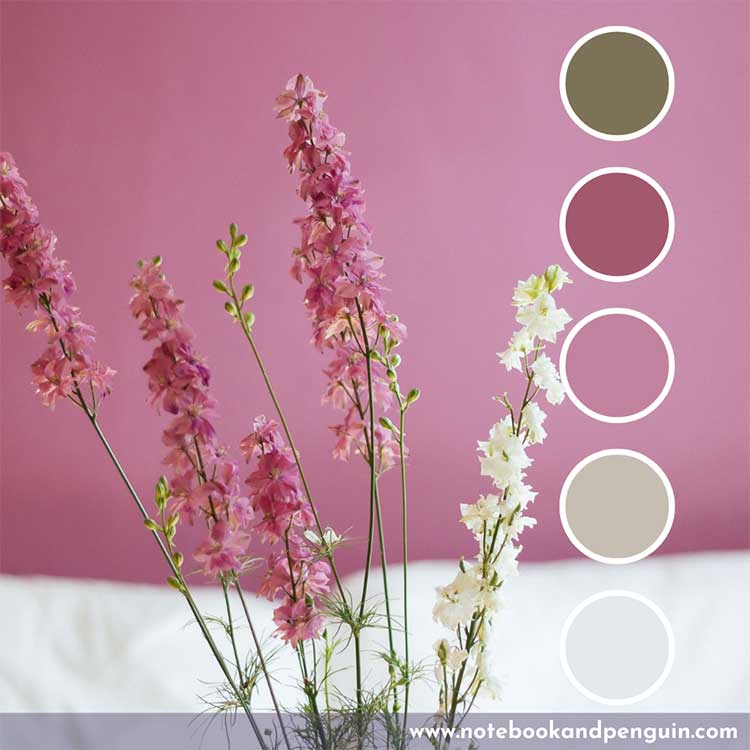 Pink green and white palette