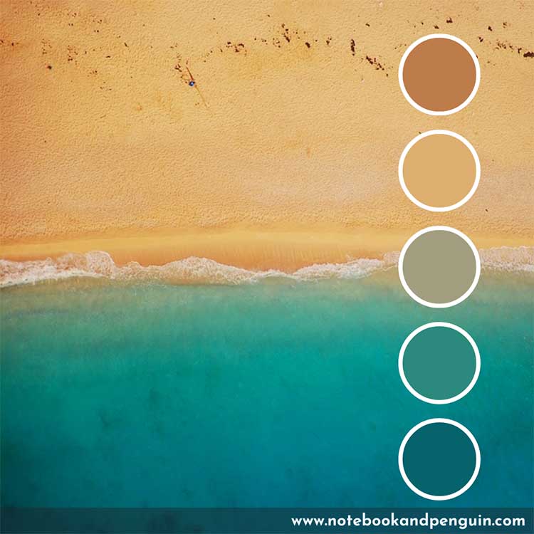 Blue and orange summer color palette