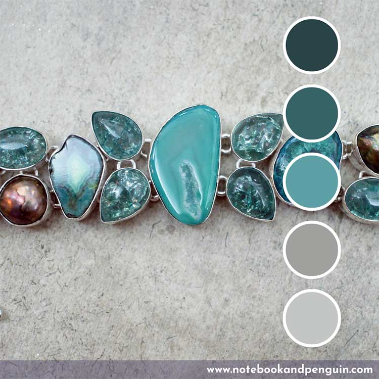 Gray and teal color palette
