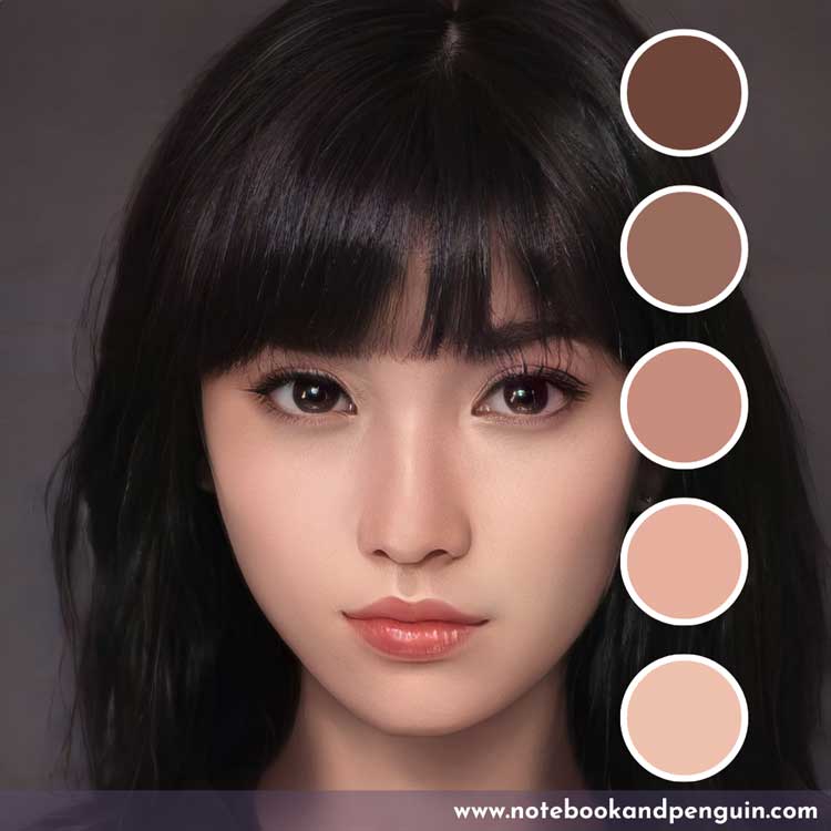 Medium skin tones color palette
