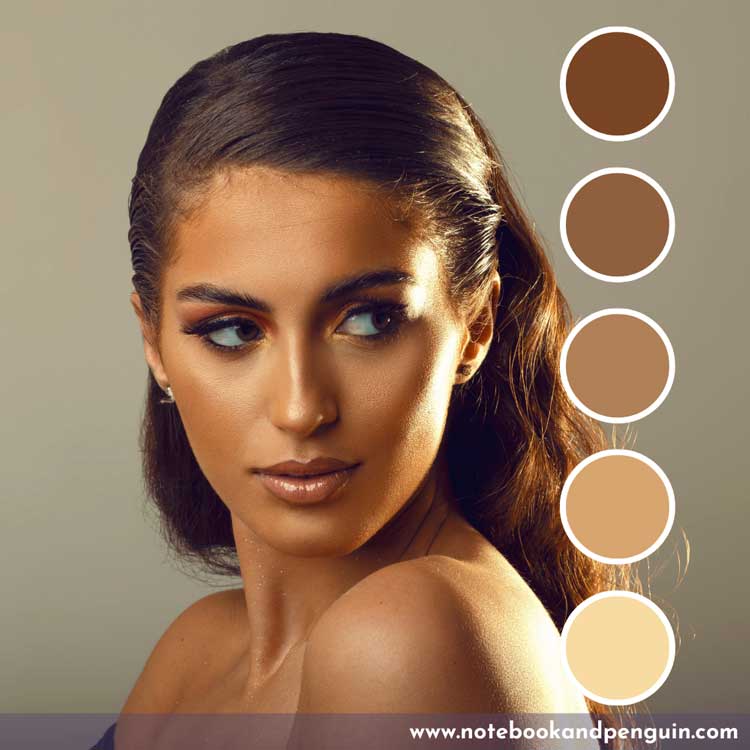 Dark olive skin tones color palette