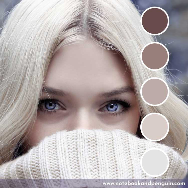 Very pale skin tone color palette