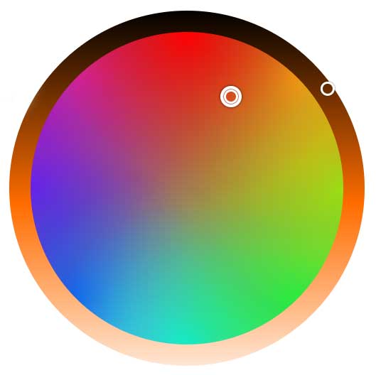 Russet's location on the color wheel