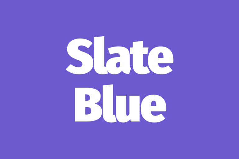 Slate Blue color guide which includes hex codes and color swatches