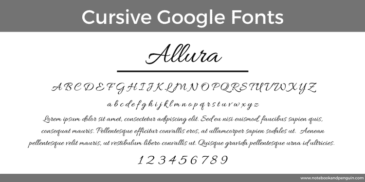 Allura Google scrpt font
