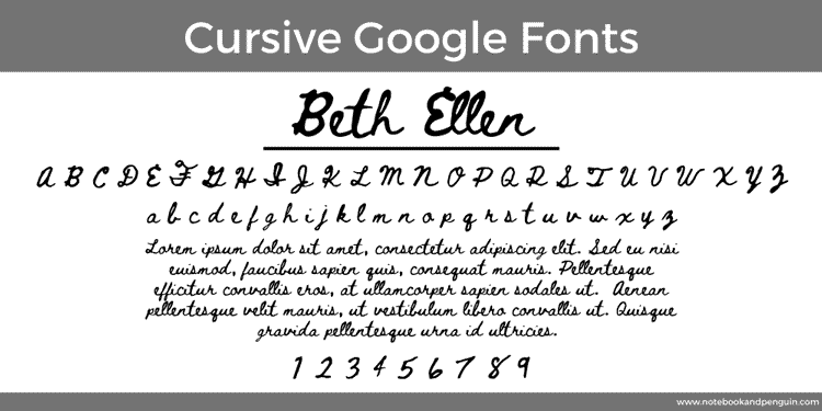 Beth Ellen Cursive Font
