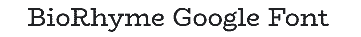 BioRhyme Google Font Example