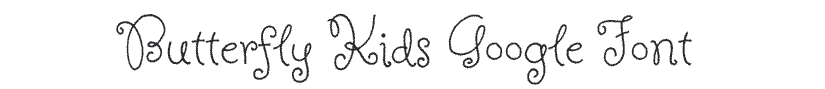 Butterfly kids girly Google font example