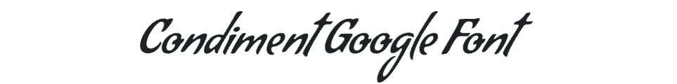 Condiment retro font example