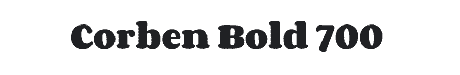 Corben bold 700 font example