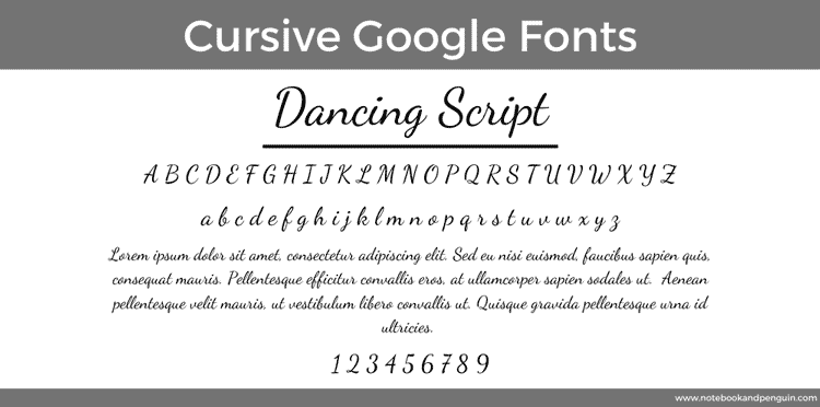 Dancing Script Google Font
