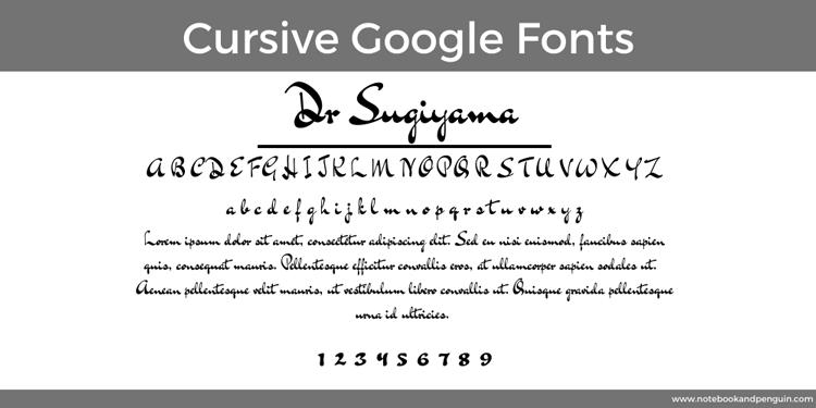 Dr Sugiyama Cursive Google Font