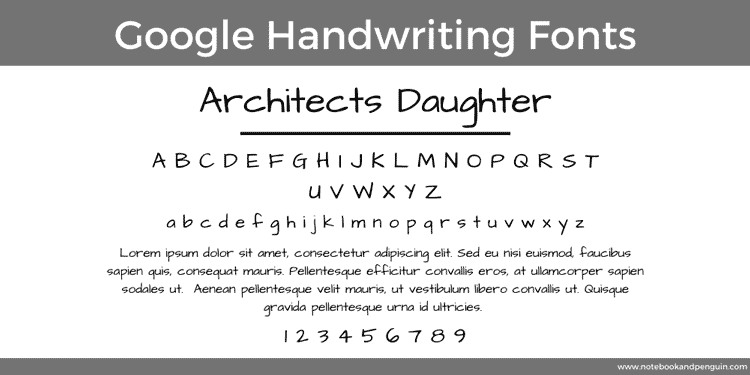 Architects Daughter Google Font
